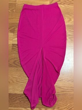 Women’s Fuchsia Maxi Tulip Skirt with Front Slit by ZARA